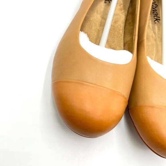 Softwalk‎ Womens 10M Sonoma Cognac Brown Leather Slip On Comfort Flats Shoes - Picture 4 of 14